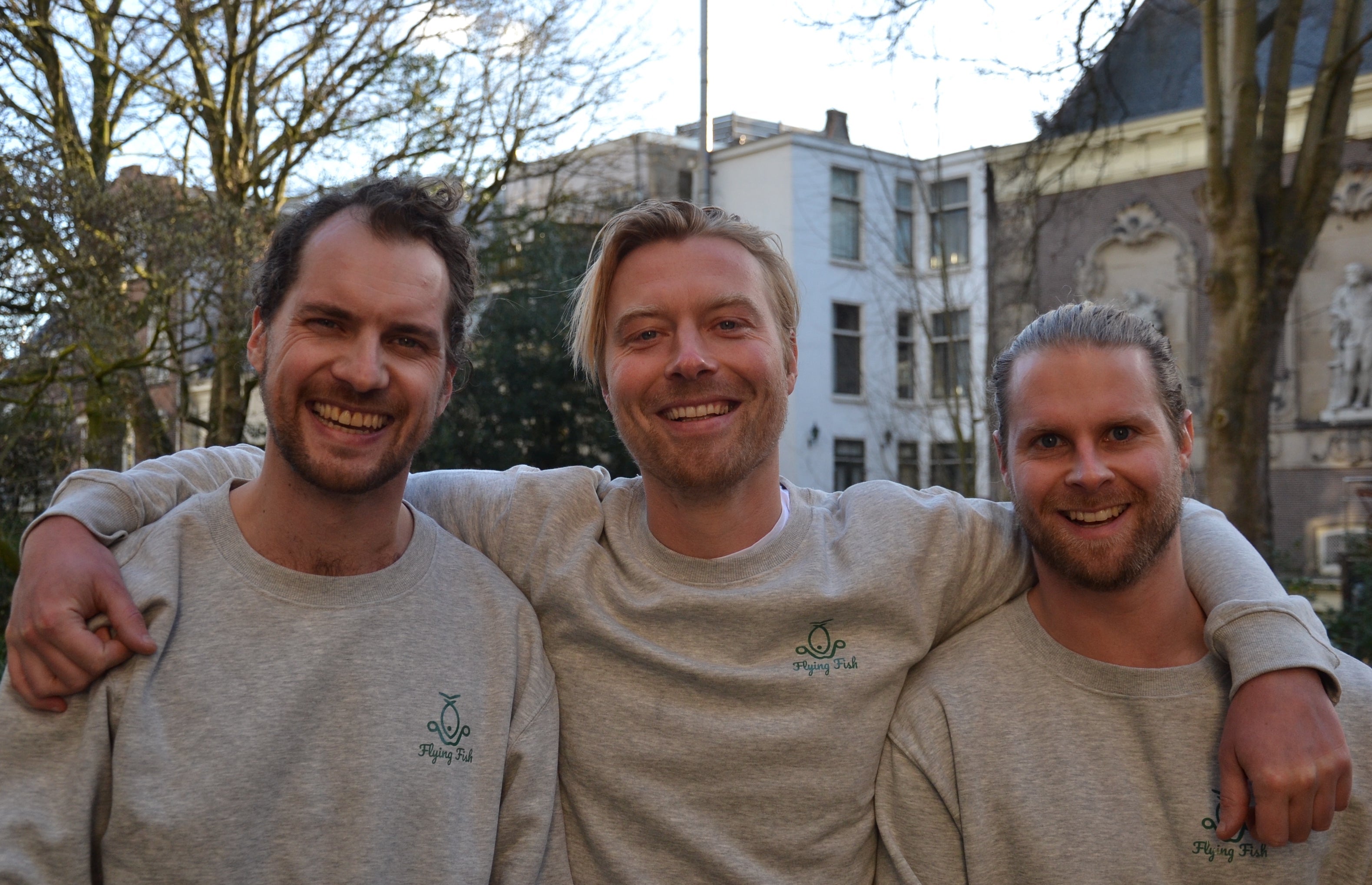 Foto van de drie oprichters van Flying Fish Foils.